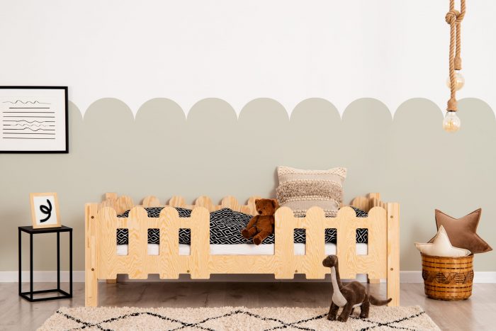 Lit enfant en bois Isidore avec barrière- Accès central