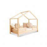 Lit cabane Mila avec barrière - Accès central
