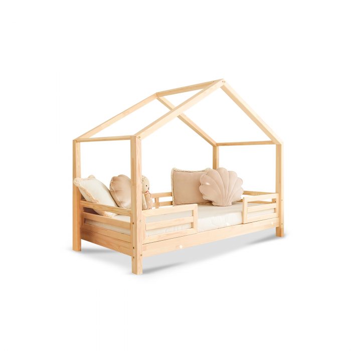 Lit cabane Mila avec barrière - Accès central